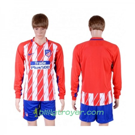 Billige Fotballdrakter Atlético Madrid Hjemmedraktsett 2017/18 Langermet